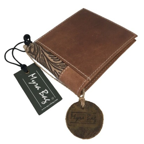 Myra Bags #3855 Wallet ID Credit Card Picture Holder RFID Hand Tooled Leather - Picture 12 of 14